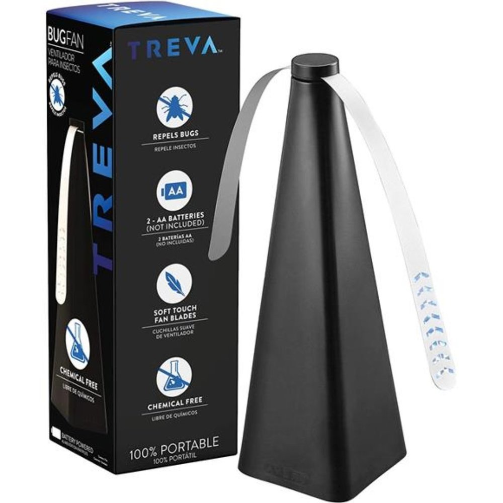 Chemical Free Bug Fan, Fly Deterrent with Holographic Blades to Clear Bugs